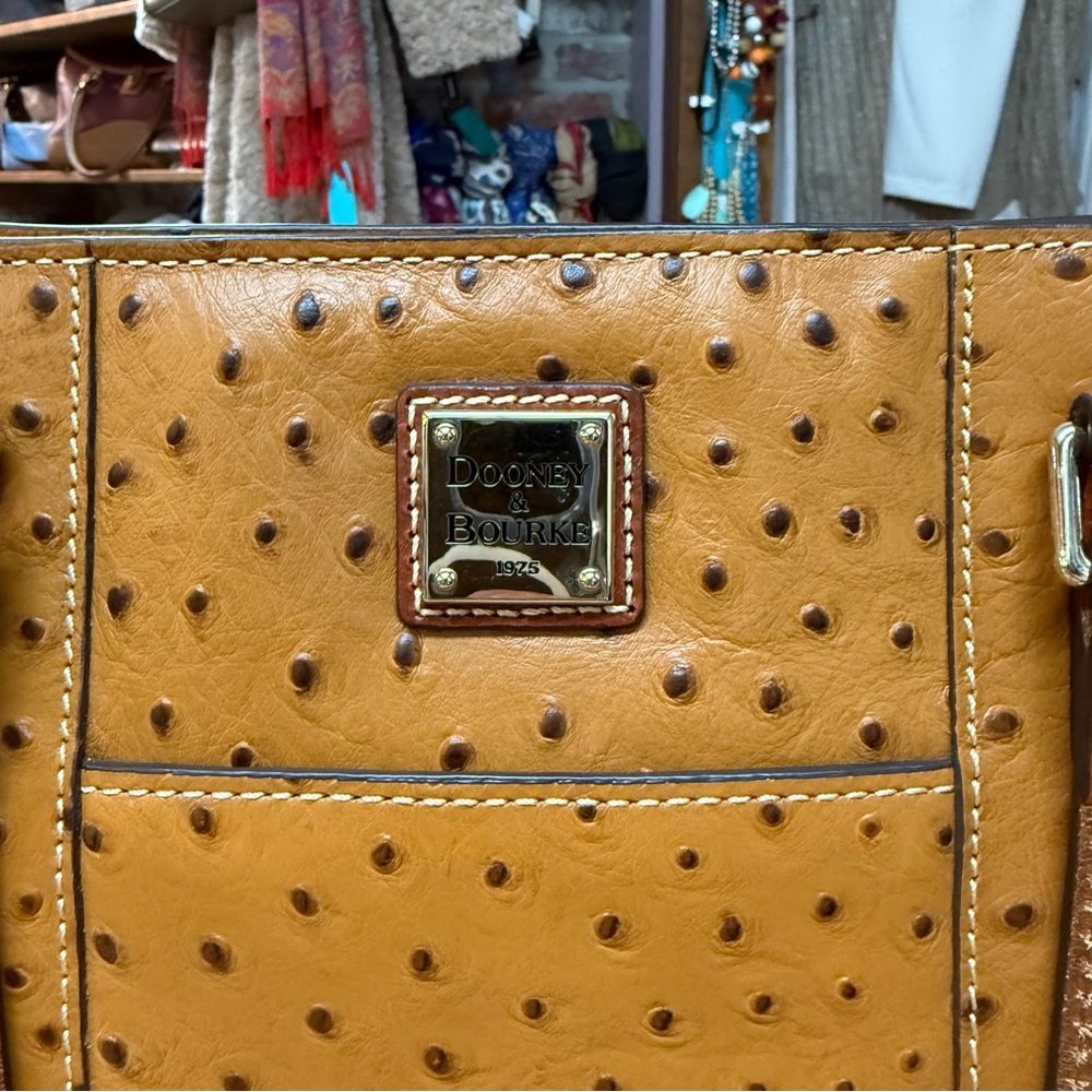 DOONEY & BOURKE Brown Ostrich Leather Lexington Tote NWT - Picture 3 of 8
